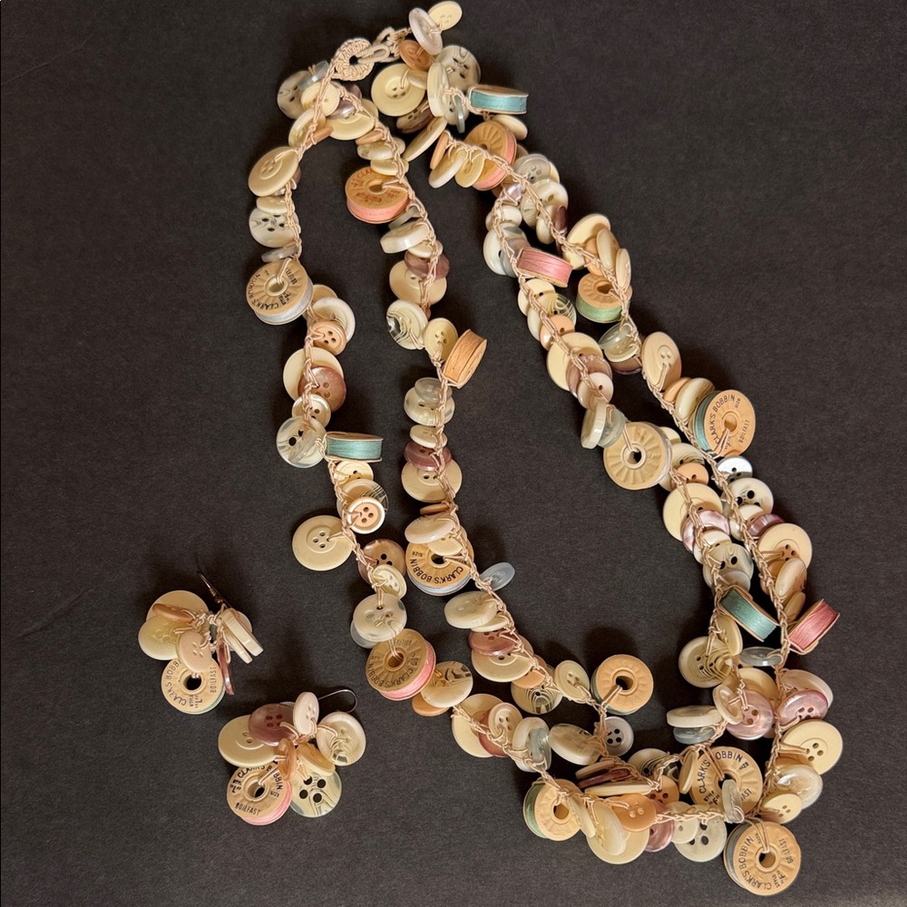 Elegant Multicolor Button Necklace